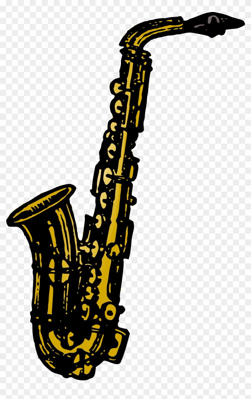 Black And White Saxophone SVG Clipart, Saxophone Music Image Digital ...