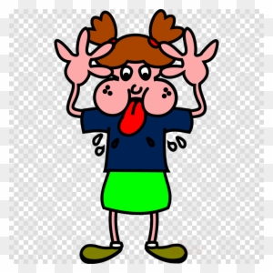 Playful Cartoon Girl Expressing Surprise - Free Clipart Image