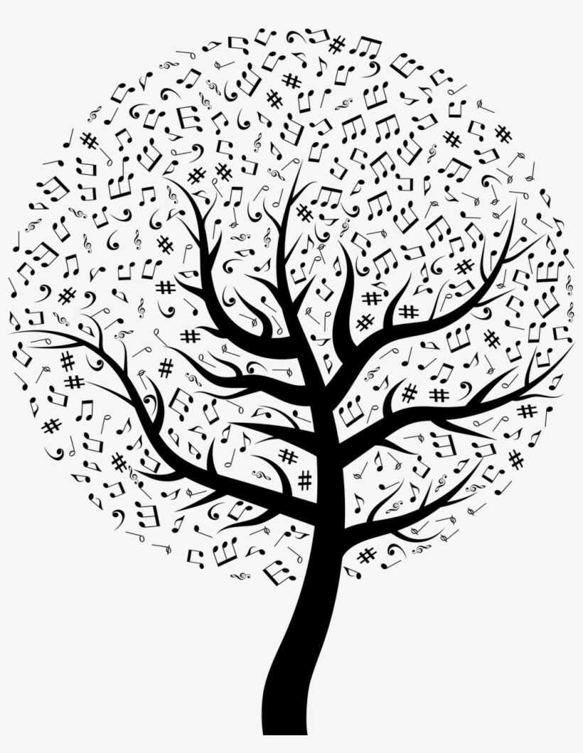 Music Tree Illustration - Symbol of Musical Growth and Harmony