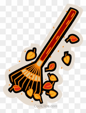 Royalty Free Clip Art Image: Man Raking Leaves In the Fall Or Autumn ...