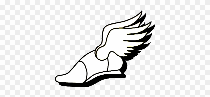 Winged running shoe symbolizing speed, agility, and mythical athleticism.