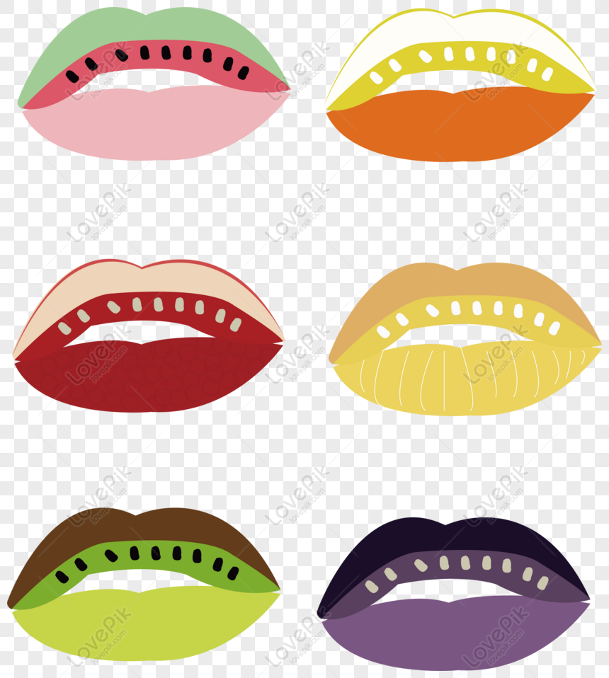 Fruit-Themed Lip Illustrations for Creative Design Projects