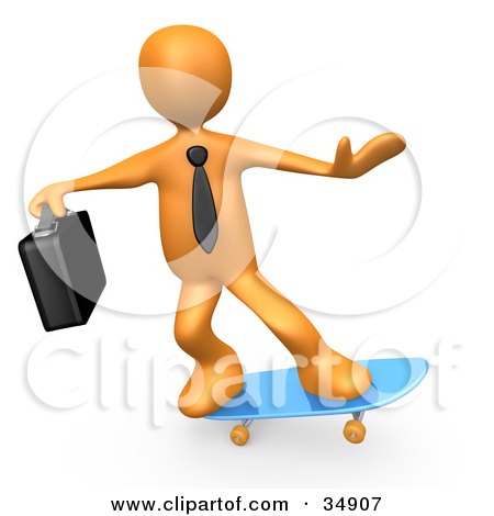 Businessman on Skateboard - Dynamic Corporate Mobility Concept