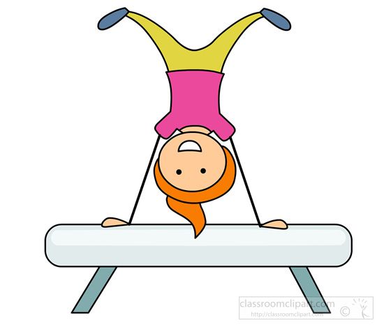 Gymnastics Balance Beam Handstand - Fun Illustration for Kids & Coaches