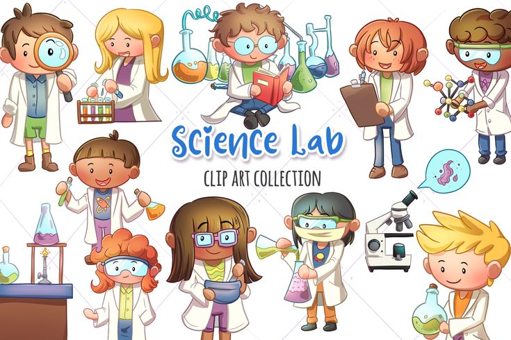 Two Girls In Science Classroom Illustration Royalty Free SVG 