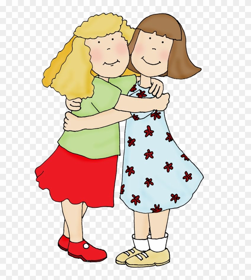 Friends forever. Friendly group of people hugging - vector clipart ...