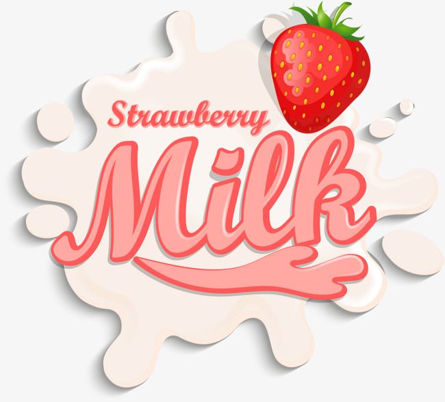 Cute Happy Funny Flavored Strawberry Milk Stock Vector 