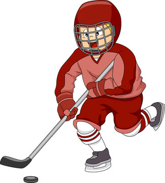 black and white hockey player with puck clipart #412932 at - Clip Art ...