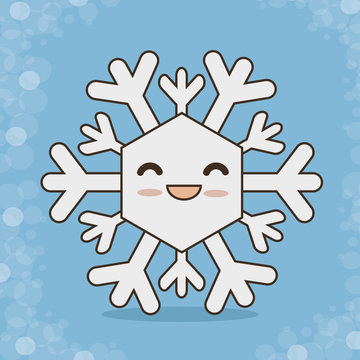 Adorable Snowflake Character Illustration for Winter Themes