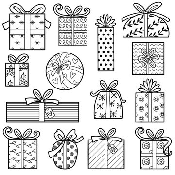 Printable Gift Box Coloring Pages - 14 Festive Wrapping Designs