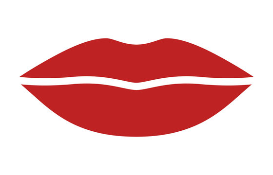 Minimalist Red Lips Icon - Free Vector Graphic for Design & Web Use