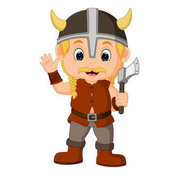 Cute Viking Cartoon Character for Kids - Free Illustration & Download