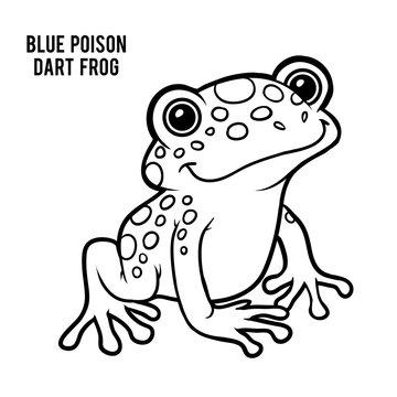 Blue Poison Dart Frog Coloring Page - Free Printable Illustration