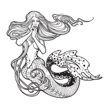 vintage mermaids - Clip Art Library