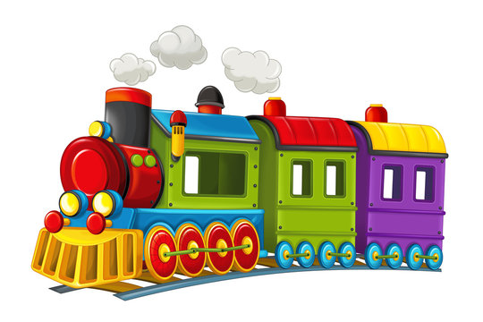 Bright Cartoon Train Illustration for Kids’ Learning & Play Resources