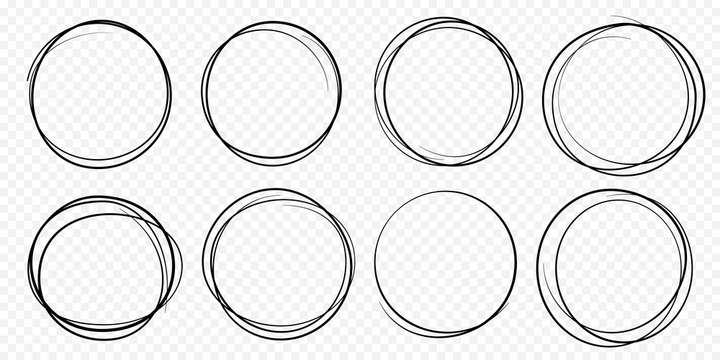 Hand-Drawn Circle Doodles - Free Transparent PNG Vector Set