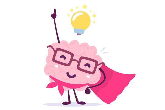 Super Brain Hero - Creative Thinking & Innovation Concept Illustration
