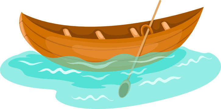 Boats and Ships Clipart-blue canoe with paddle clipart