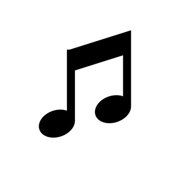 Black eighth note icon on white background, symbolizing music or audio content.