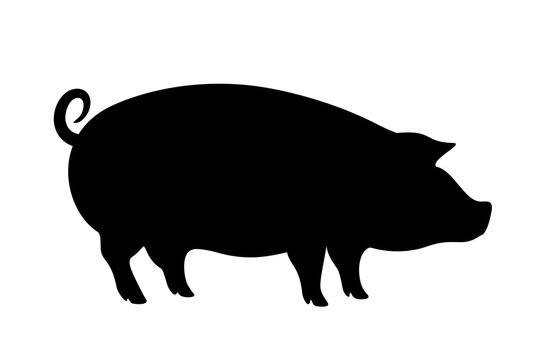 Pig Silhouette Illustration - Free Vector Graphic for Farming & Agriculture Content