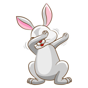 Cute Dabbing Rabbit Cartoon - Fun Animal Illustration for Kids & Social Media