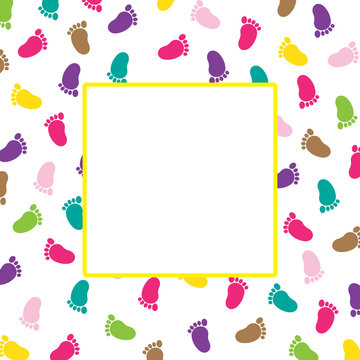 Colorful Footprints Border Royalty Free SVG, Cliparts, Vectors - Clip ...