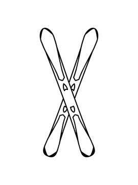 Crossed Skis Icon - Skiing Symbol for Winter Sports & Outdoor Design
