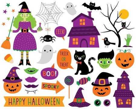 Free Halloween Clipart Collection - Witch, Pumpkins, Ghosts & More