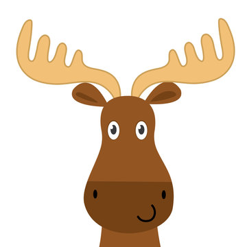 Cute Cartoon Moose Illustration for Kids & Design Projects