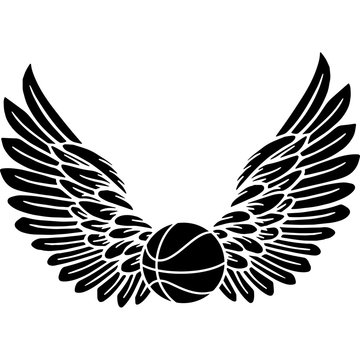 Winged Basketball Logo - Symbol of Flight, Power, and Athletic Excellence