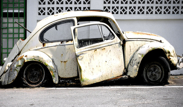 Abandoned VW Beetle - Iconic Classic Car in Decay