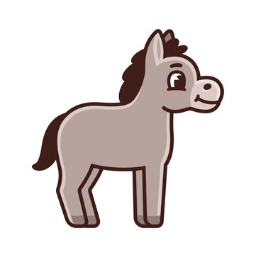 Friendly Cartoon Donkey Illustration for Kids & Educational Content