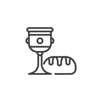 Communion Symbol - Chalice and Bread Icon for Religious Web Content