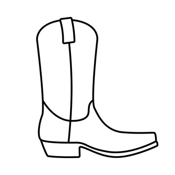 Cowboy Boot Line Art Illustration | Free Vector-Style Clipart