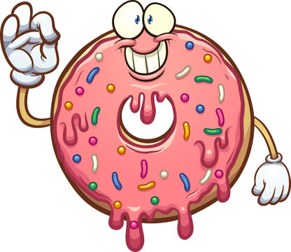 Fun Donut Mascot Illustration - Sweet & Playful Clipart for Bakery Sites
