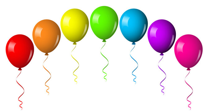 Rainbow Balloons Clipart - Festive Celebration Decor for Parties & Events