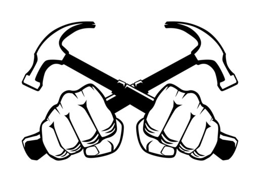 Hammer Cross Logo - Symbol of Craftsmanship, Labor, and Strength