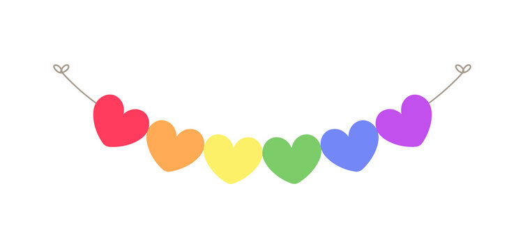 Rainbow Heart Garland - Symbol of Love and Pride