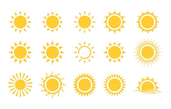 Sun Icon Set - Vector Graphics for Weather, Design & UI