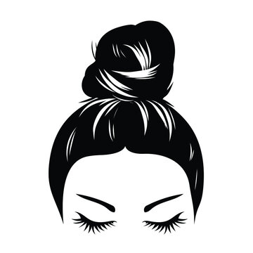 Woman Hair Bun Vector Art, Icons, and Graphics for Free Download - Clip ...