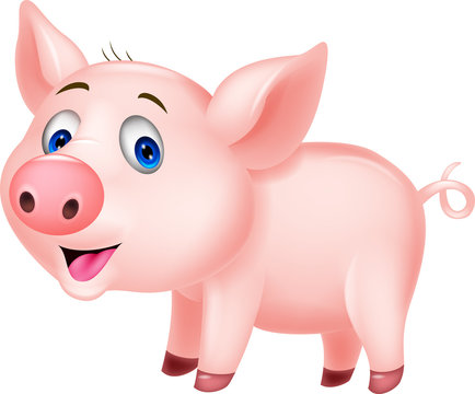 Cute Cartoon Pig Illustration - Free PNG Download for Kids’ Content