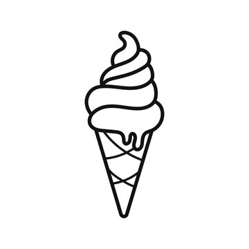 Soft-Serve Ice Cream Icon - Clean Vector Illustration for Food & Dessert Themes