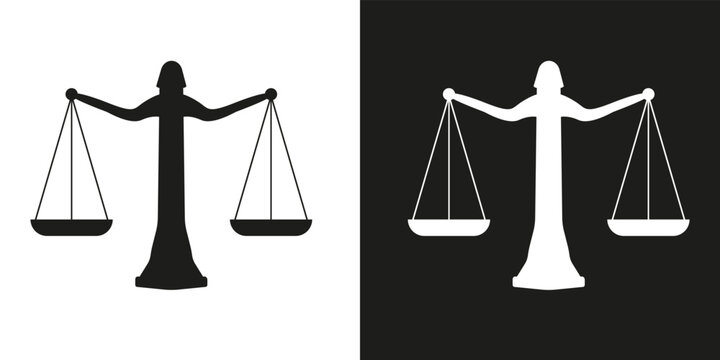 Lady Justice Scales Icon - Legal Symbol for Fairness and Equality