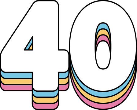 Celebrate the Number 40 - Bold, Retro-Inspired Graphic Design