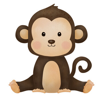 Safari Clipart Monkey - Macaco Safari Desenho - (2203x2402) Png