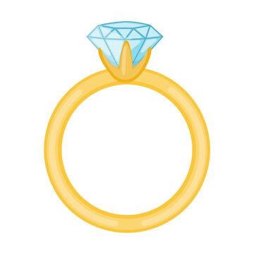 Elegant Blue Diamond Gold Ring - Illustration for Jewelry Websites
