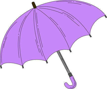 Purple Umbrella Illustration - Free Clipart for Weather, Fashion & Design