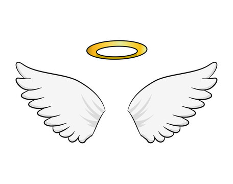 Angel Wings and Halo Illustration - Free Clipart for Spiritual Themes