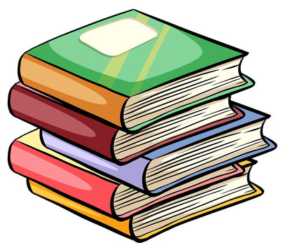Colorful Book Stack Illustration - Educational & Reading Resources
