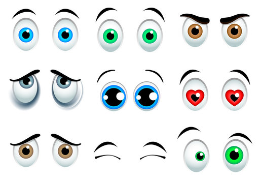 Cartoon Eyes Expressions Set - Free Vector Illustration for Design & Animation